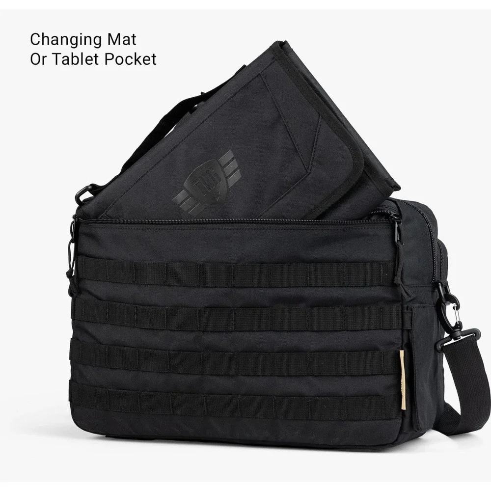 4th Gen Tactical Bay Gear TBG Deuce 4.0 Diaper Bag Dad Black With Changing Mat